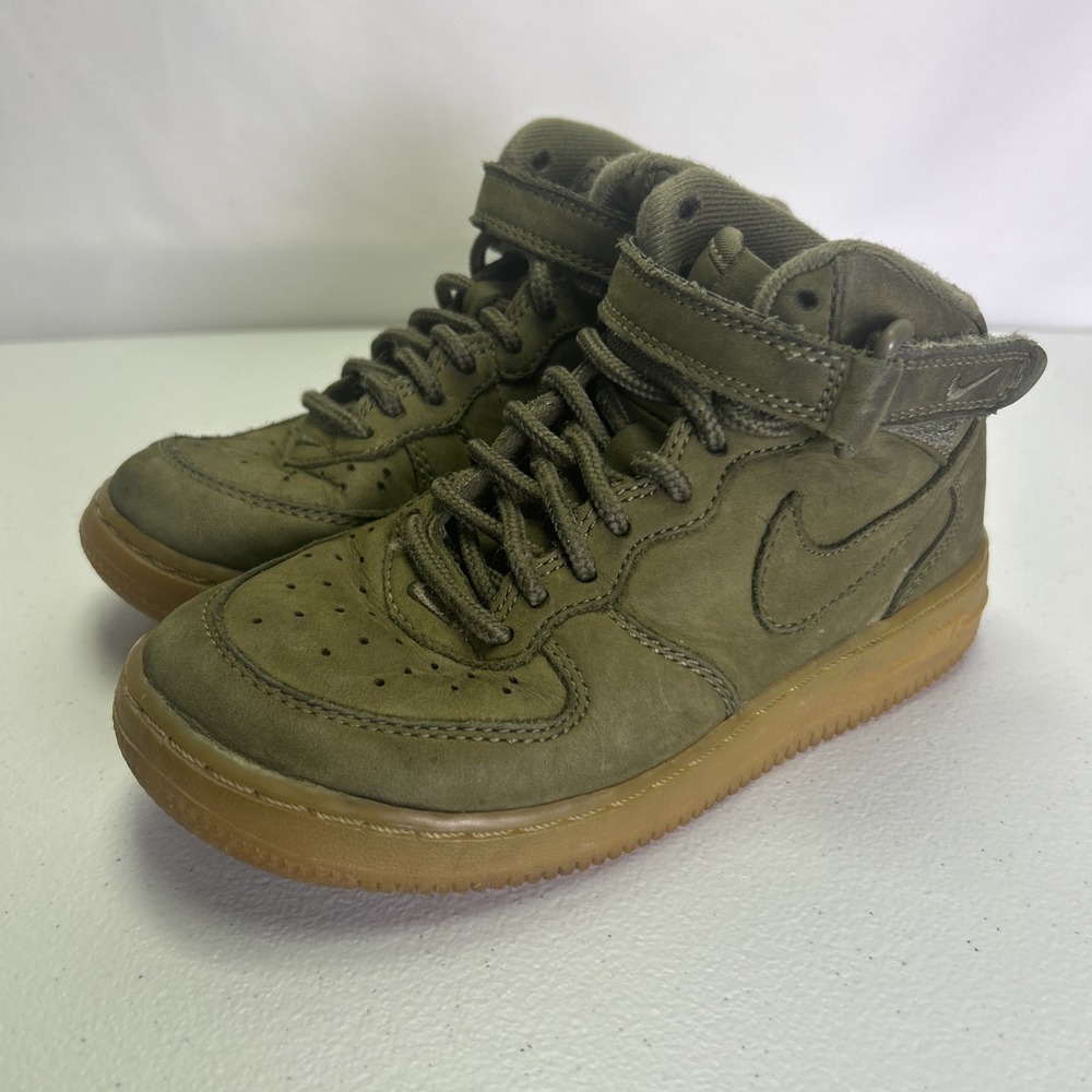 Nike Air Force 1 Mid WB‎ Medium Olive Gum Green Suede Size 12C AH0756-202